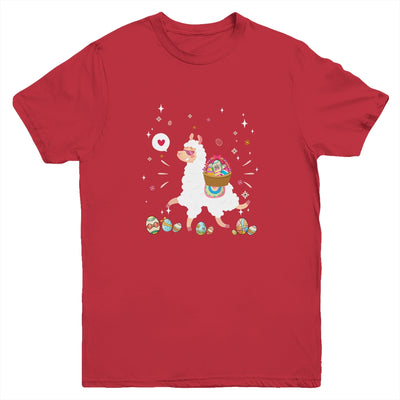 Happy Easter Bunny Llama Bringing Easter Egg Basket Youth Youth Shirt | Teecentury.com