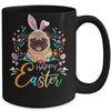 Happy Easter Bunny Pug Lovers With Easter Eggs Mug Coffee Mug | Teecentury.com