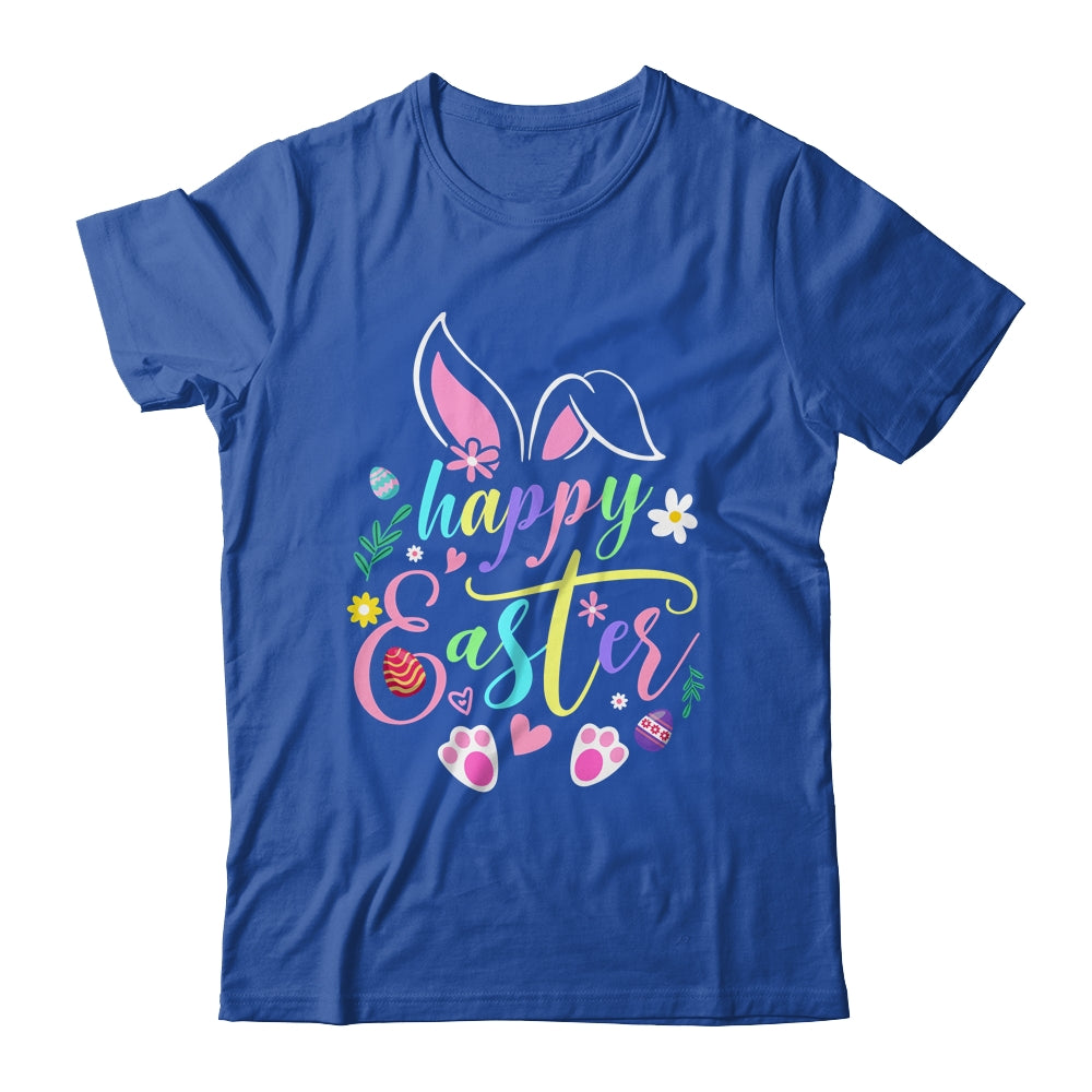 Happy Easter Bunny Rabbit Face Funny Easter Day Girls Women Shirt
