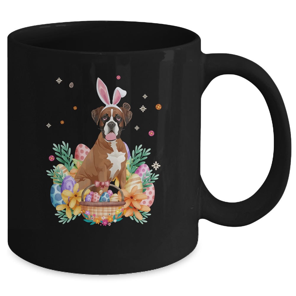 Happy Easter Cute Bunny Boxer Wearing Bunny Ears Mug | teecentury