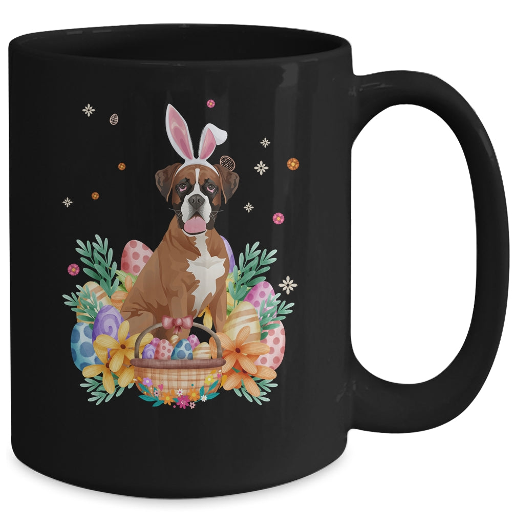 Happy Easter Cute Bunny Boxer Wearing Bunny Ears Mug | teecentury