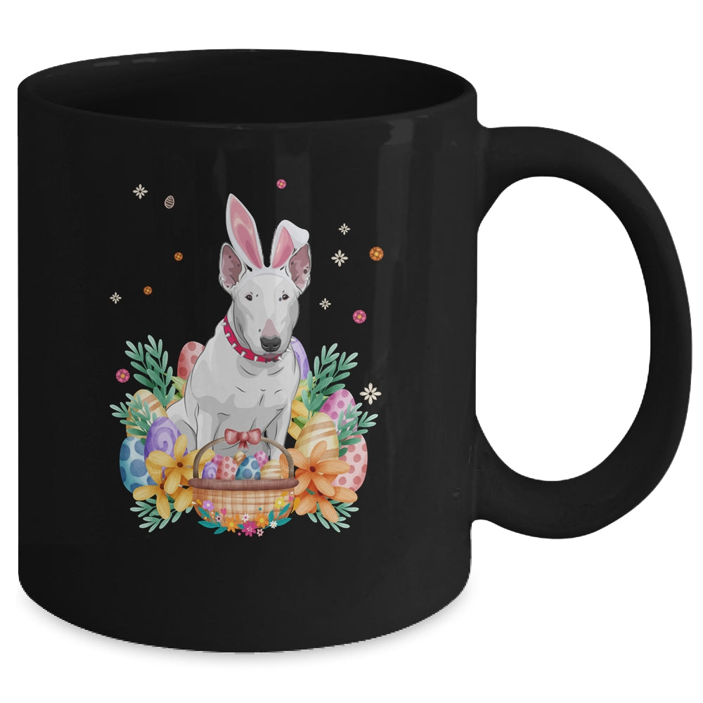 Happy Easter Cute Bunny Bull Terrier Wearing Bunny Ears Mug | teecentury