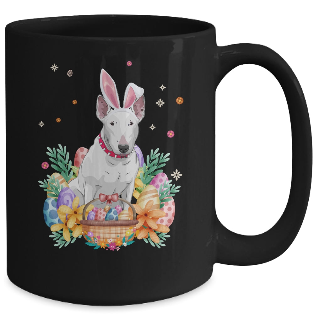 Happy Easter Cute Bunny Bull Terrier Wearing Bunny Ears Mug | teecentury