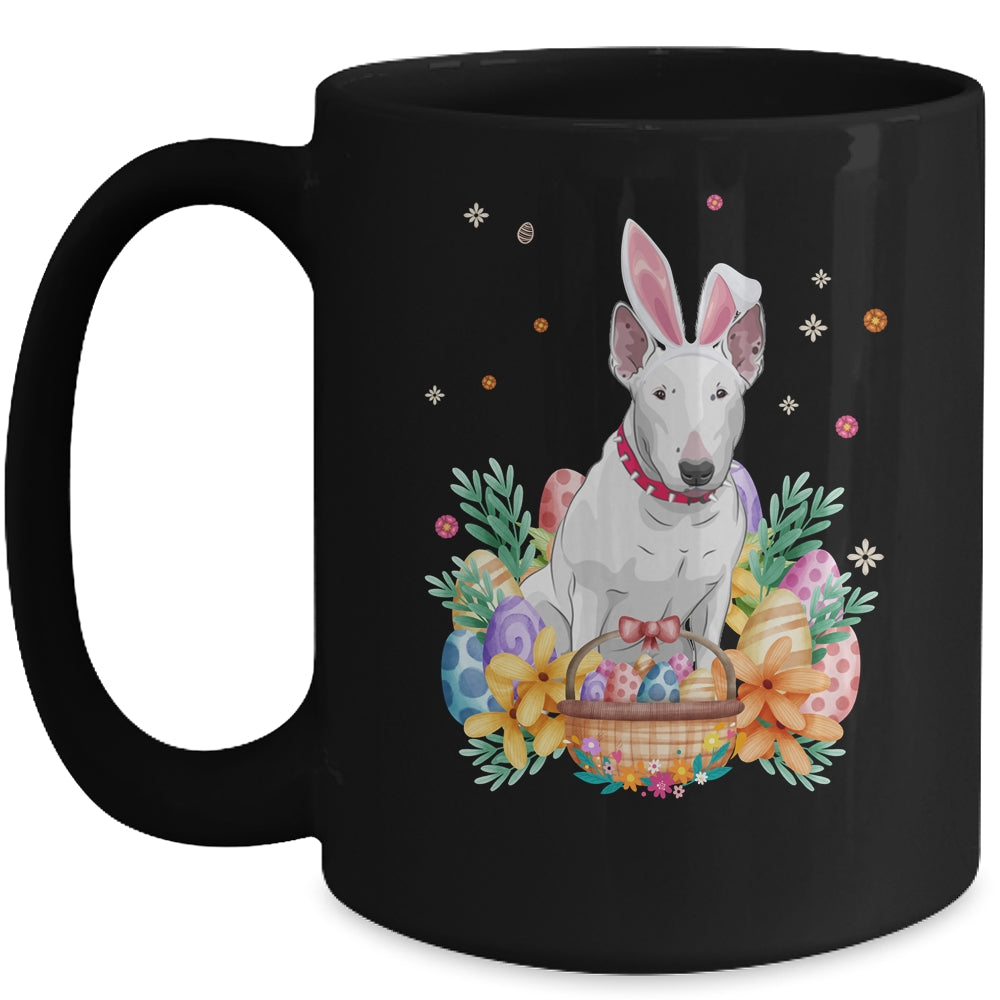 Happy Easter Cute Bunny Bull Terrier Wearing Bunny Ears Mug | teecentury