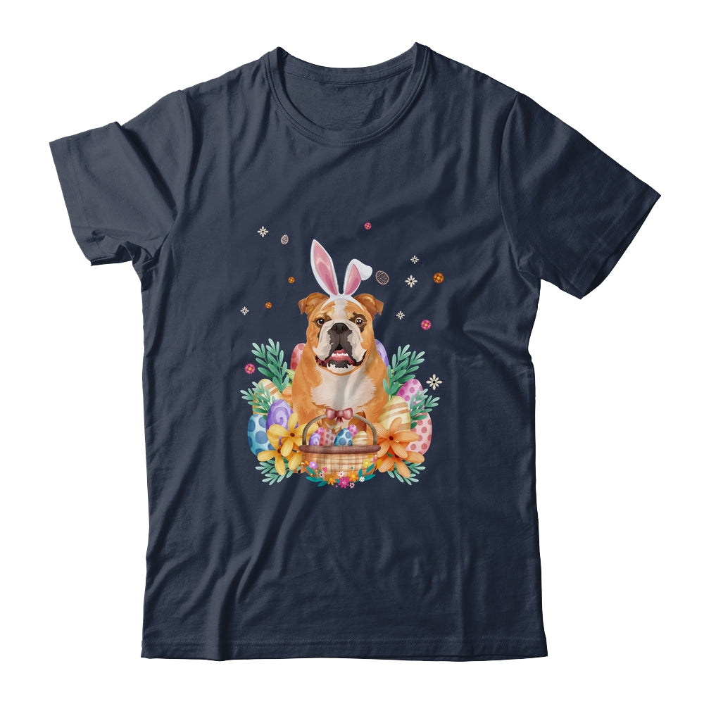 Happy Easter Cute Bunny Bulldog Wearing Bunny Ears Shirt & Hoodie | teecentury