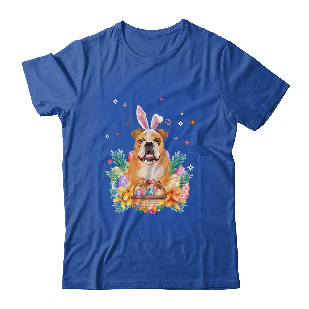 Happy Easter Cute Bunny Bulldog Wearing Bunny Ears Shirt & Hoodie | teecentury