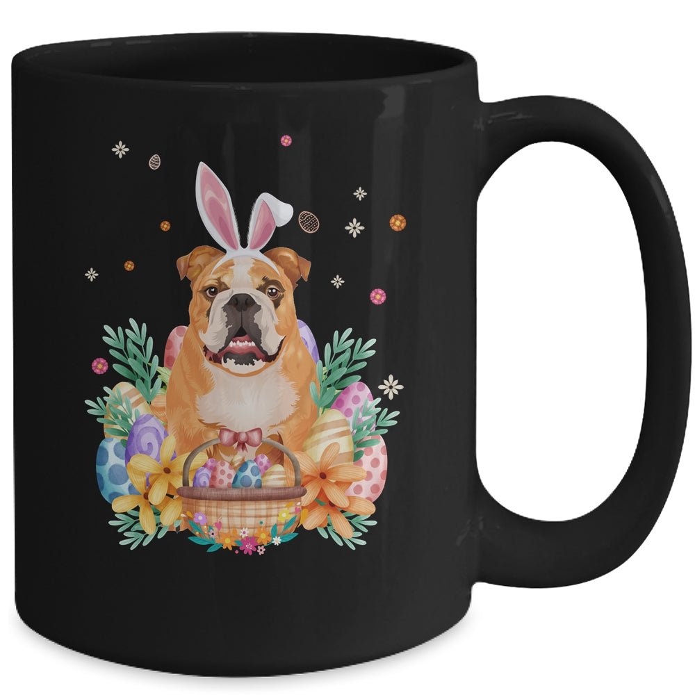 Happy Easter Cute Bunny Bulldog Wearing Bunny Ears Mug | teecentury