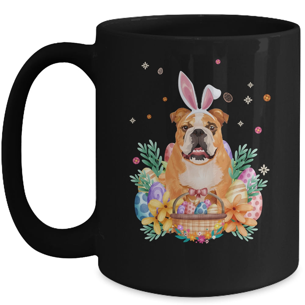 Happy Easter Cute Bunny Bulldog Wearing Bunny Ears Mug | teecentury