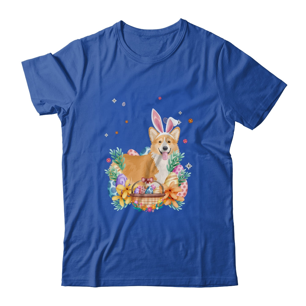 Happy Easter Cute Bunny Corgi Wearing Bunny Ears Shirt & Hoodie | teecentury
