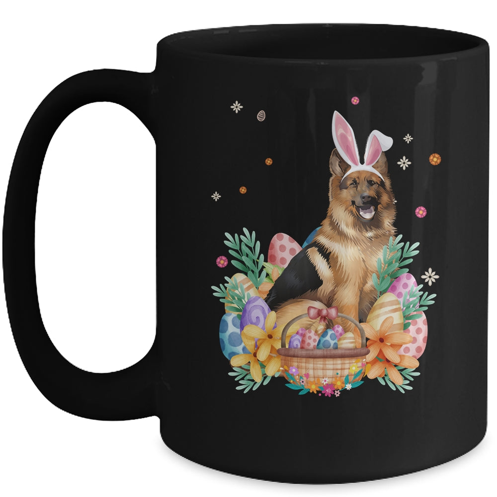 Happy Easter Cute Bunny German Shepherd Wearing Bunny Ears Mug | teecentury