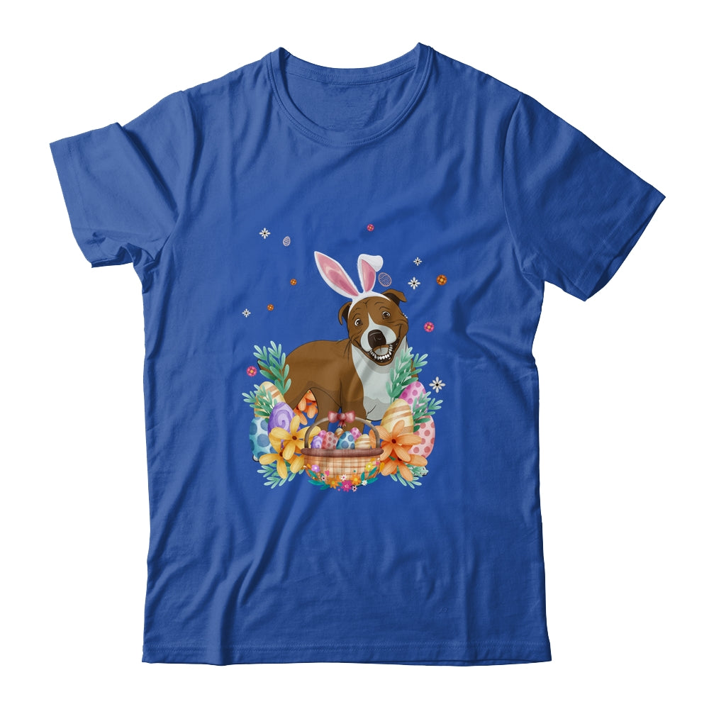 Happy Easter Cute Bunny Pitbull Wearing Bunny Ears Shirt & Hoodie | teecentury