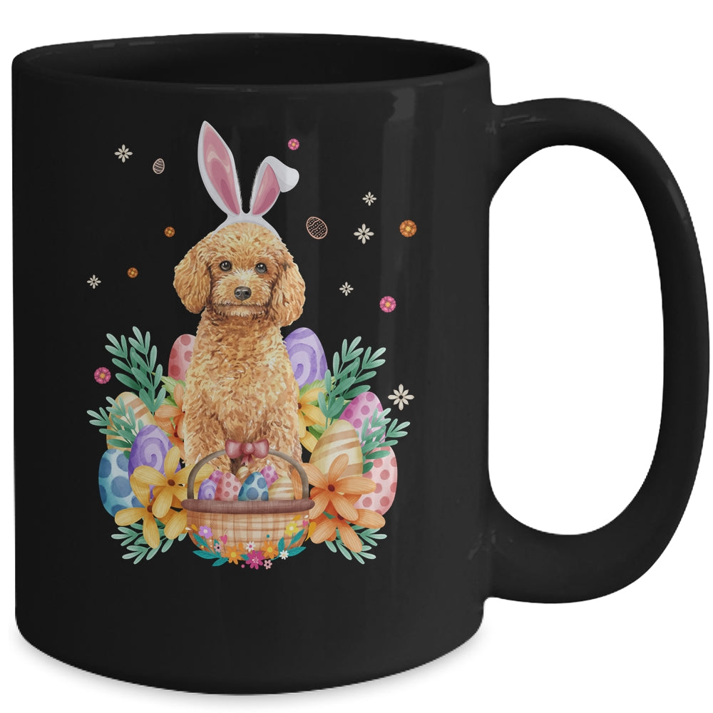 Happy Easter Cute Bunny Poodle Wearing Bunny Ears Mug | teecentury