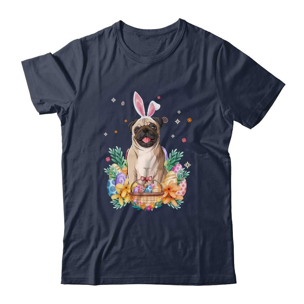 Happy Easter Cute Bunny Pug Wearing Bunny Ears Shirt & Hoodie | teecentury