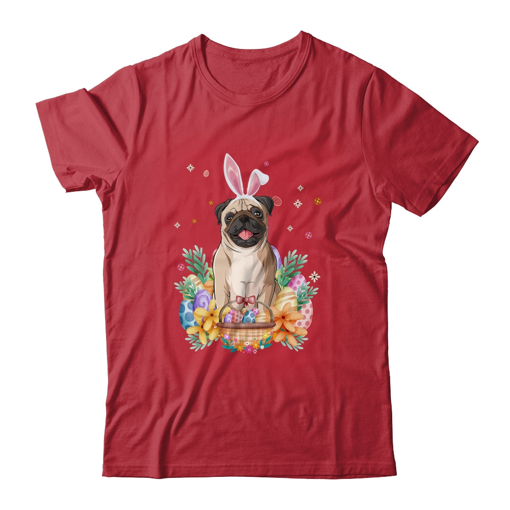Happy Easter Cute Bunny Pug Wearing Bunny Ears Shirt & Hoodie | teecentury