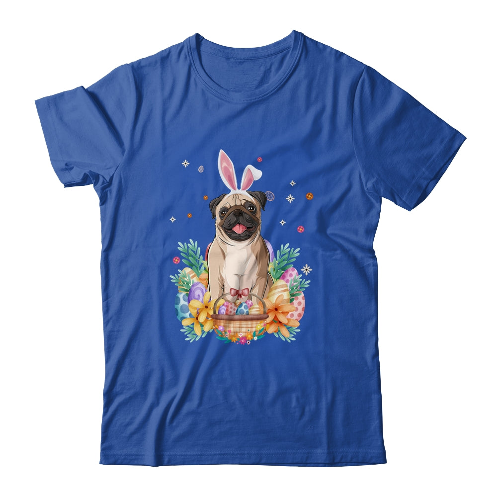 Happy Easter Cute Bunny Pug Wearing Bunny Ears Shirt & Hoodie | teecentury