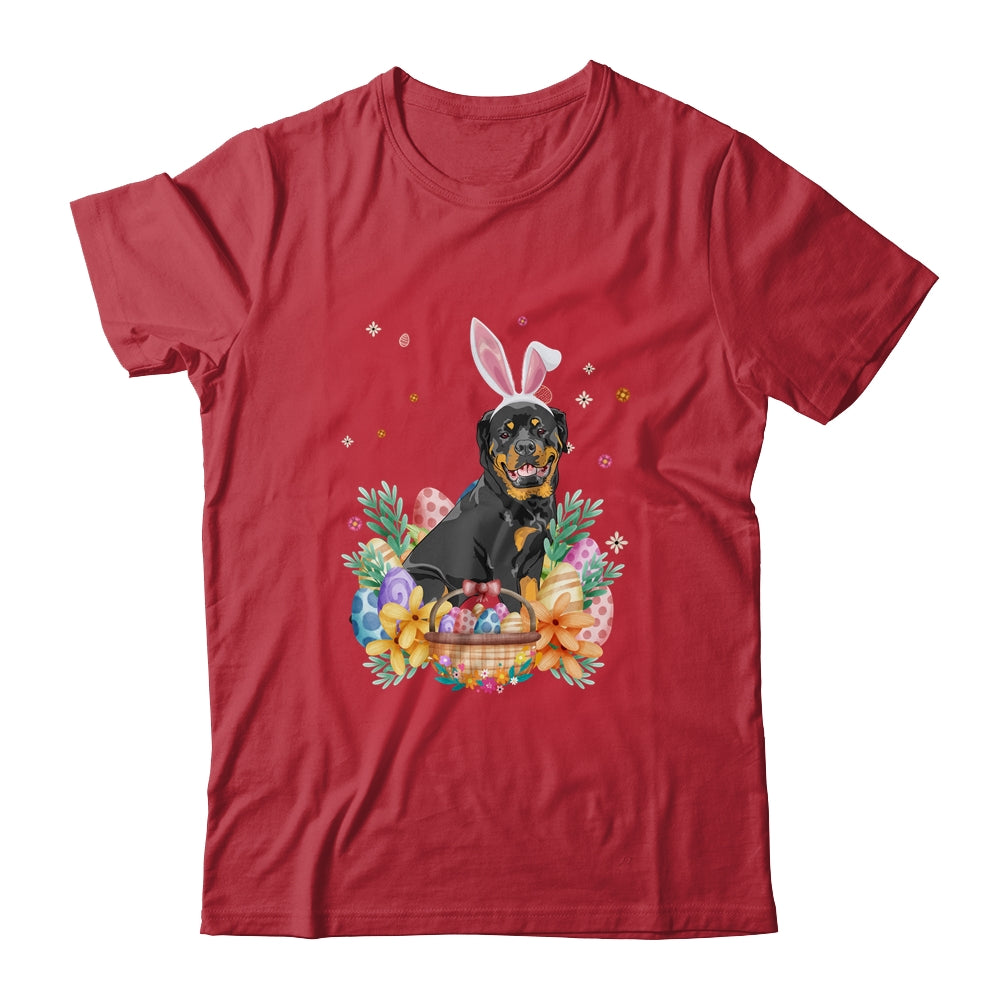 Happy Easter Cute Bunny Rottweiler Wearing Bunny Ears Shirt & Hoodie | teecentury
