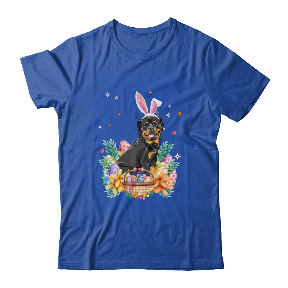 Happy Easter Cute Bunny Rottweiler Wearing Bunny Ears Shirt & Hoodie | teecentury