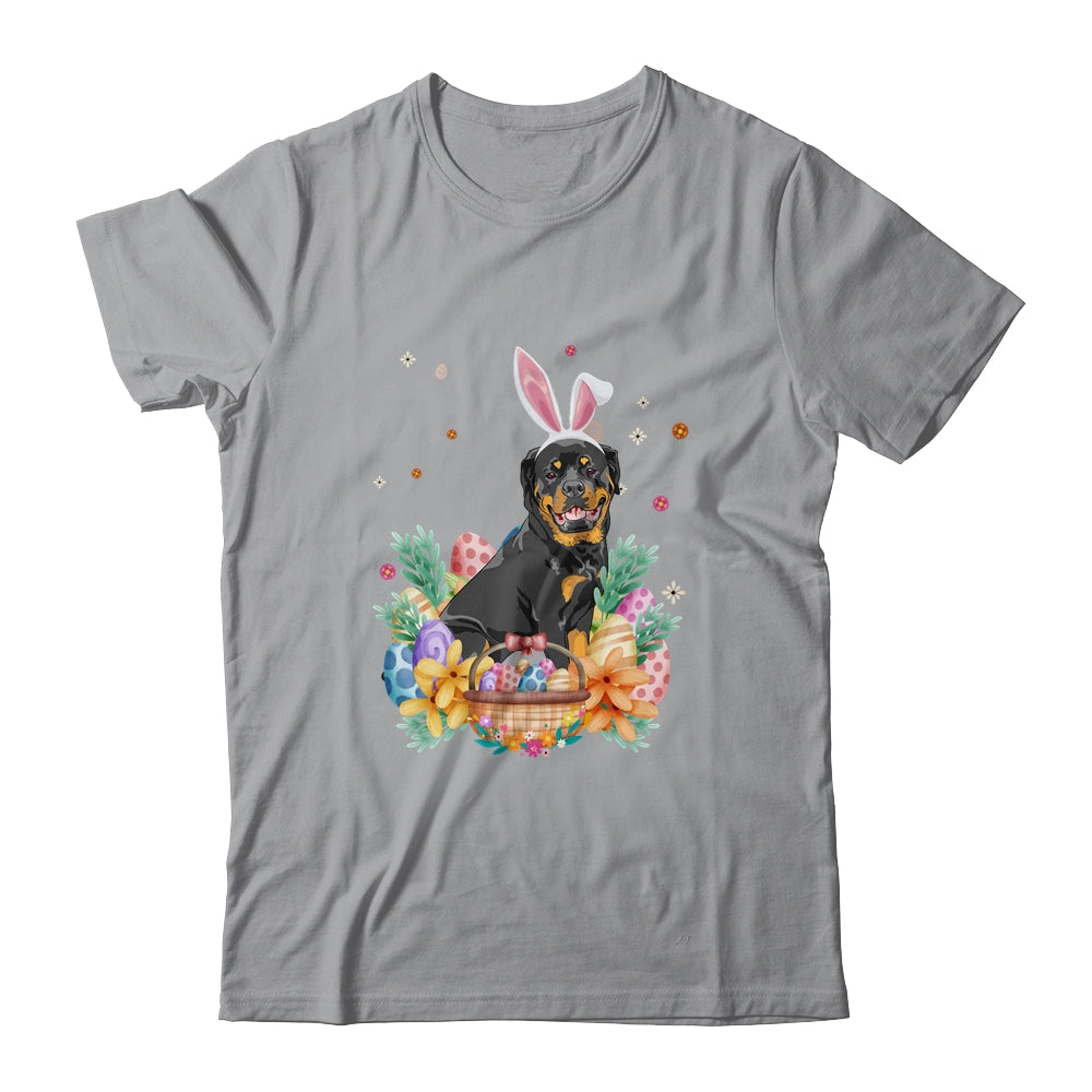Happy Easter Cute Bunny Rottweiler Wearing Bunny Ears Shirt & Hoodie | teecentury