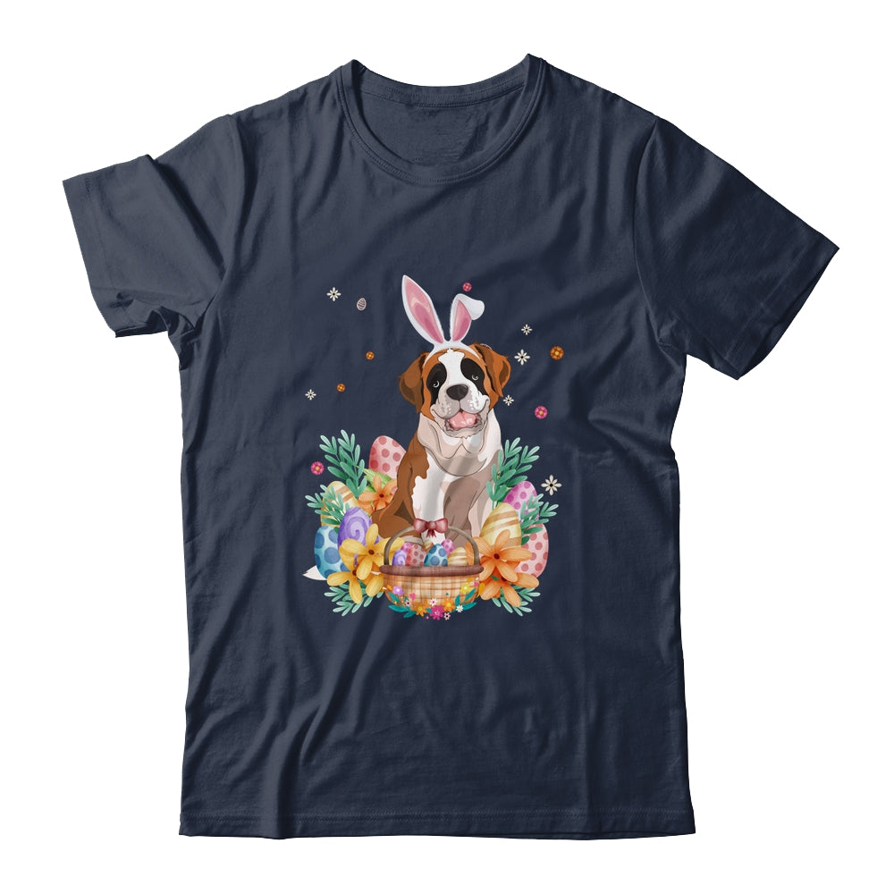 Happy Easter Cute Bunny Saint Bernard Wearing Bunny Ears Shirt & Hoodie | teecentury