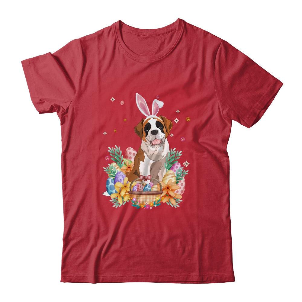 Happy Easter Cute Bunny Saint Bernard Wearing Bunny Ears Shirt & Hoodie | teecentury