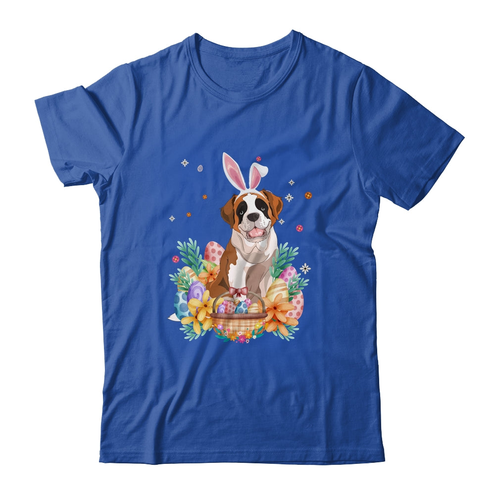 Happy Easter Cute Bunny Saint Bernard Wearing Bunny Ears Shirt & Hoodie | teecentury
