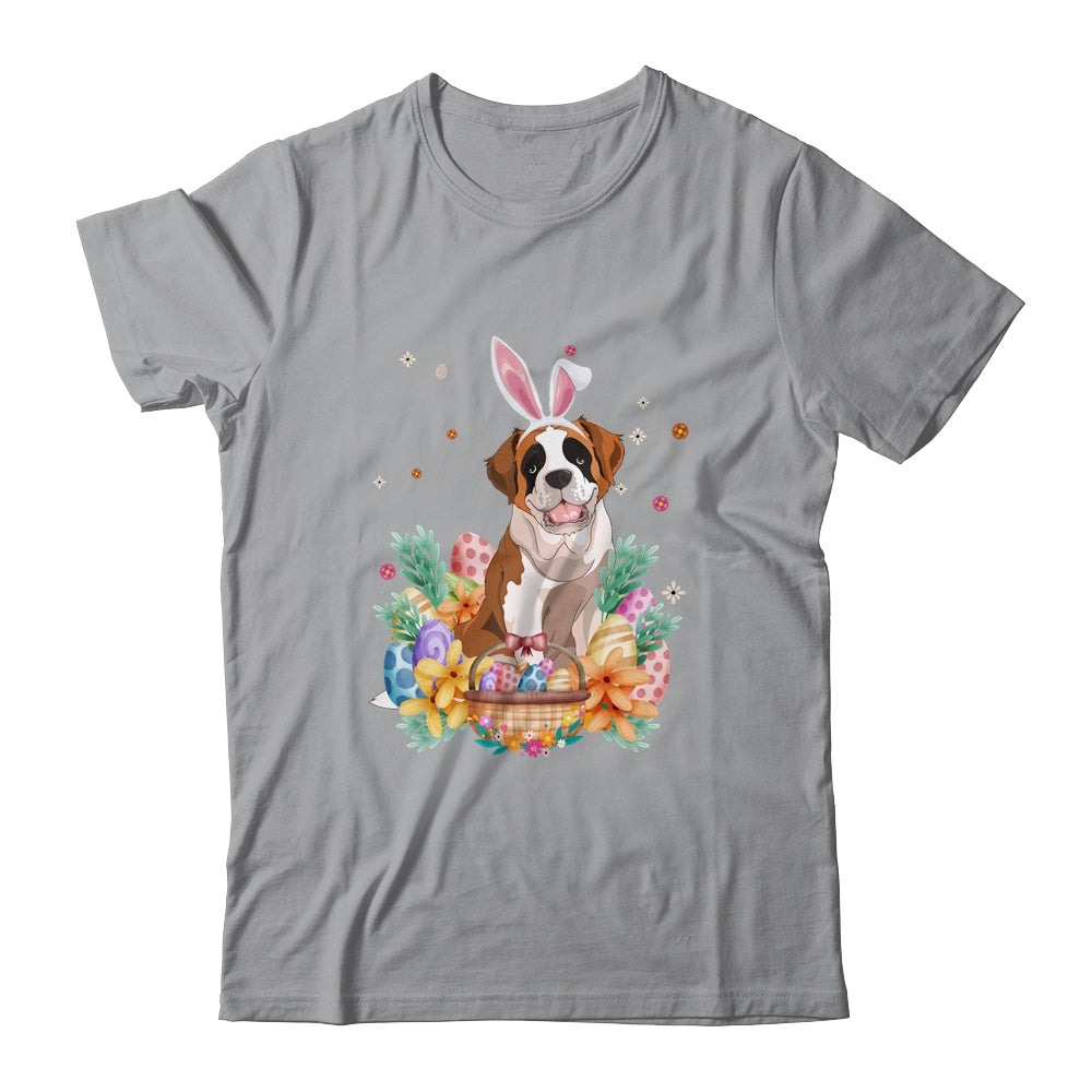 Happy Easter Cute Bunny Saint Bernard Wearing Bunny Ears Shirt & Hoodie | teecentury