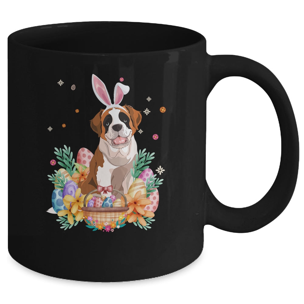 Happy Easter Cute Bunny Saint Bernard Wearing Bunny Ears Mug | teecentury