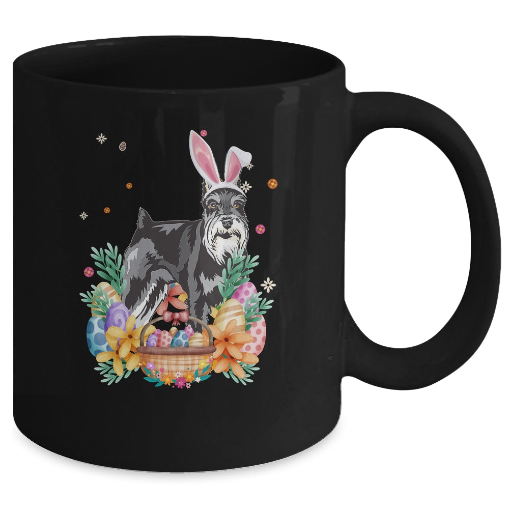 Happy Easter Cute Bunny Schnauzer Wearing Bunny Ears Mug | teecentury