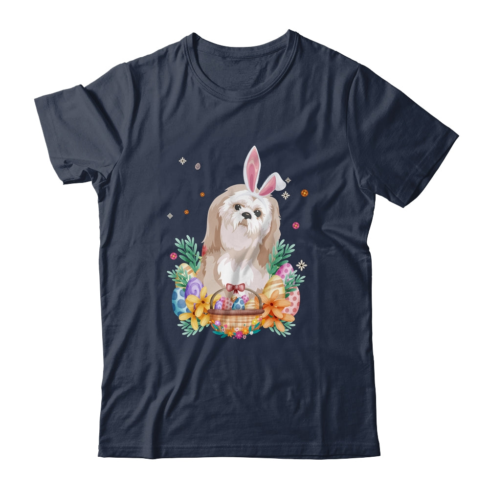 Happy Easter Cute Bunny Shih Tzu Wearing Bunny Ears Shirt & Hoodie | teecentury