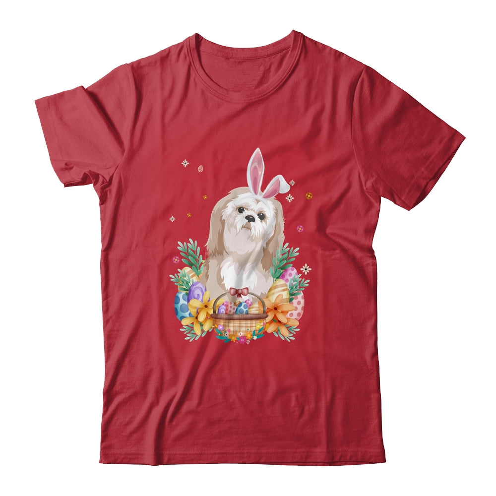Happy Easter Cute Bunny Shih Tzu Wearing Bunny Ears Shirt & Hoodie | teecentury