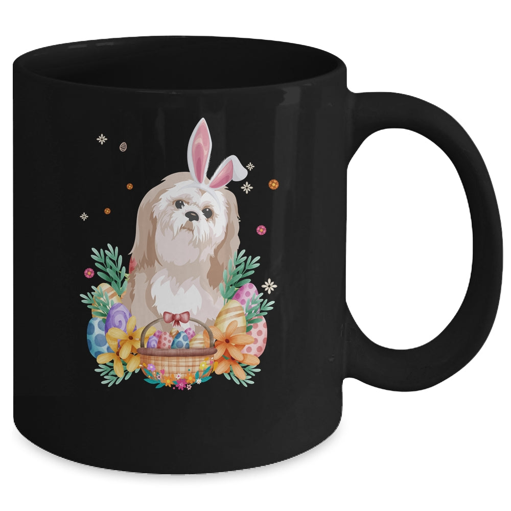 Happy Easter Cute Bunny Shih Tzu Wearing Bunny Ears Mug | teecentury