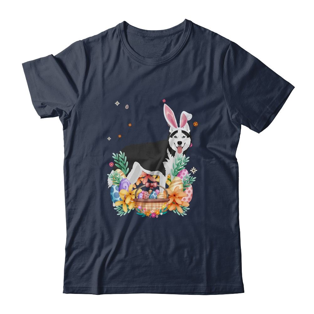 Happy Easter Cute Bunny Siberian Husky Wearing Bunny Ears Shirt & Hoodie | teecentury