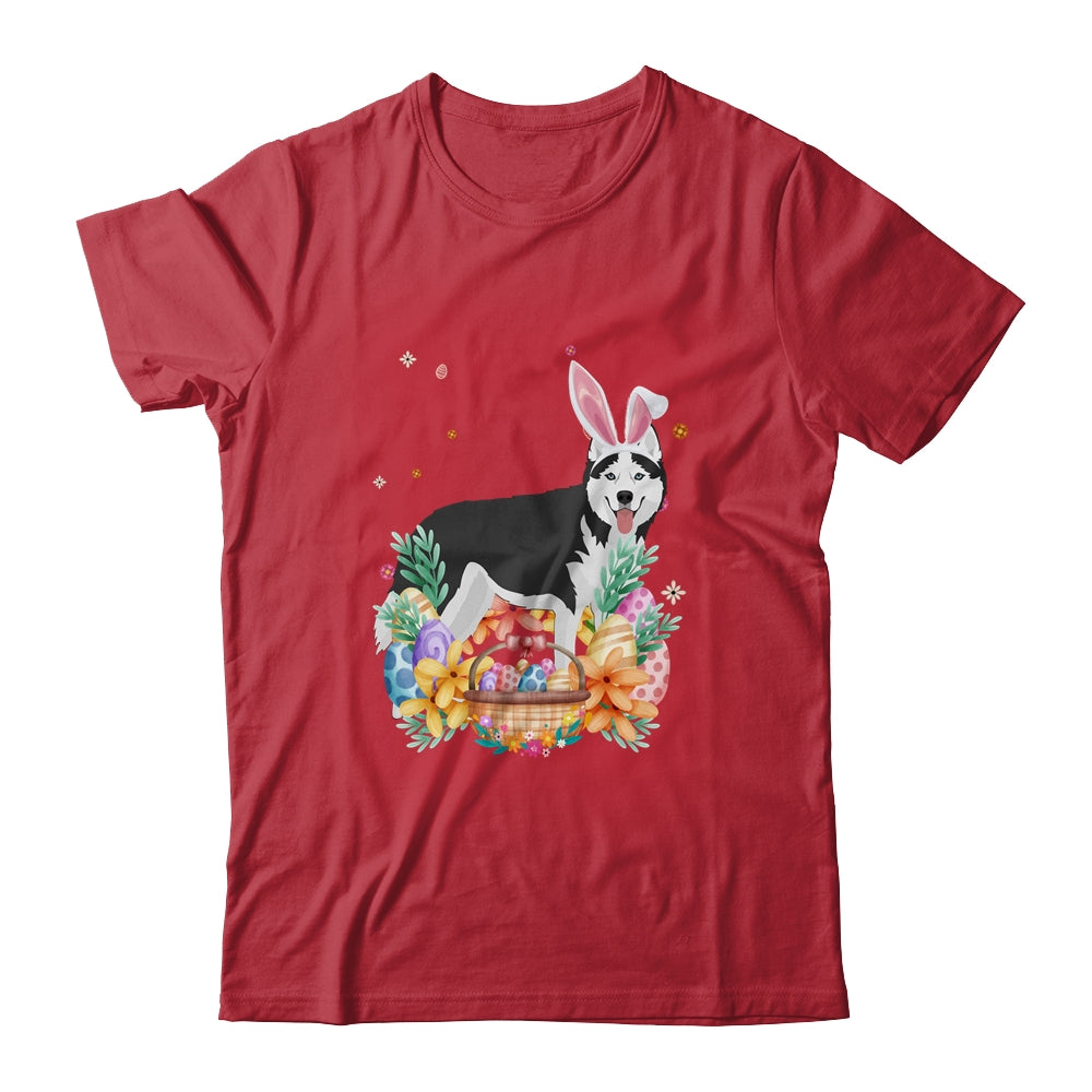 Happy Easter Cute Bunny Siberian Husky Wearing Bunny Ears Shirt & Hoodie | teecentury