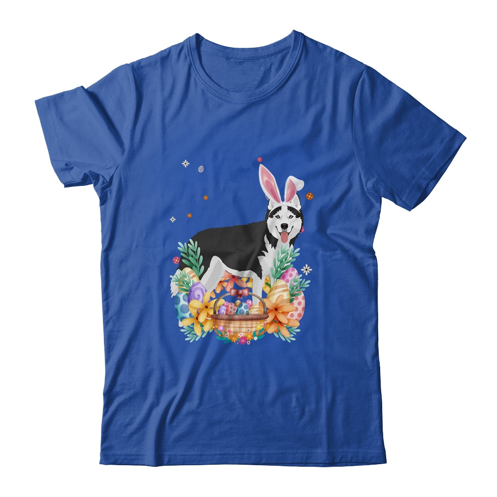 Happy Easter Cute Bunny Siberian Husky Wearing Bunny Ears Shirt & Hoodie | teecentury