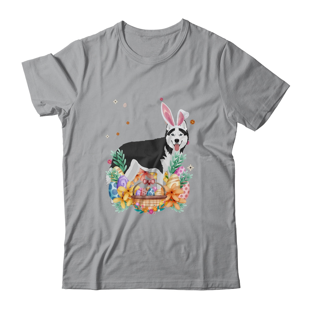 Happy Easter Cute Bunny Siberian Husky Wearing Bunny Ears Shirt & Hoodie | teecentury