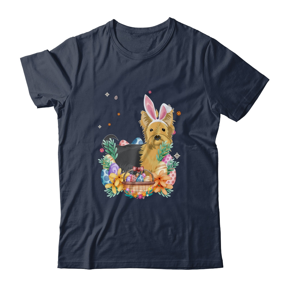 Happy Easter Cute Bunny Yorkie Wearing Bunny Ears Shirt & Hoodie | teecentury