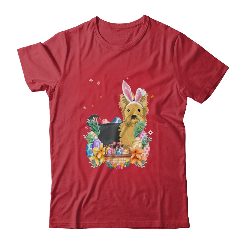 Happy Easter Cute Bunny Yorkie Wearing Bunny Ears Shirt & Hoodie | teecentury