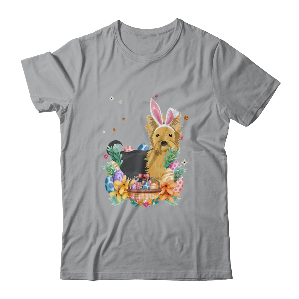 Happy Easter Cute Bunny Yorkie Wearing Bunny Ears Shirt & Hoodie | teecentury