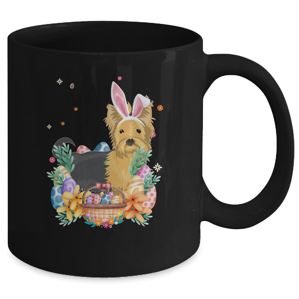 Happy Easter Cute Bunny Yorkie Wearing Bunny Ears Mug | teecentury