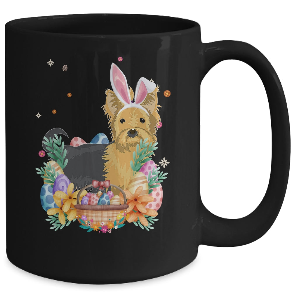 Happy Easter Cute Bunny Yorkie Wearing Bunny Ears Mug | teecentury
