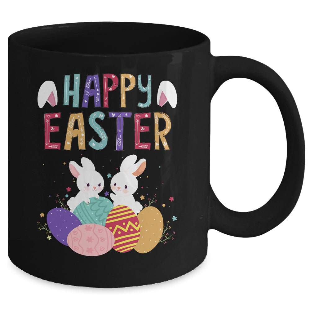Happy Easter Day Cute Bunny With Eggs Easter Mug | teecentury