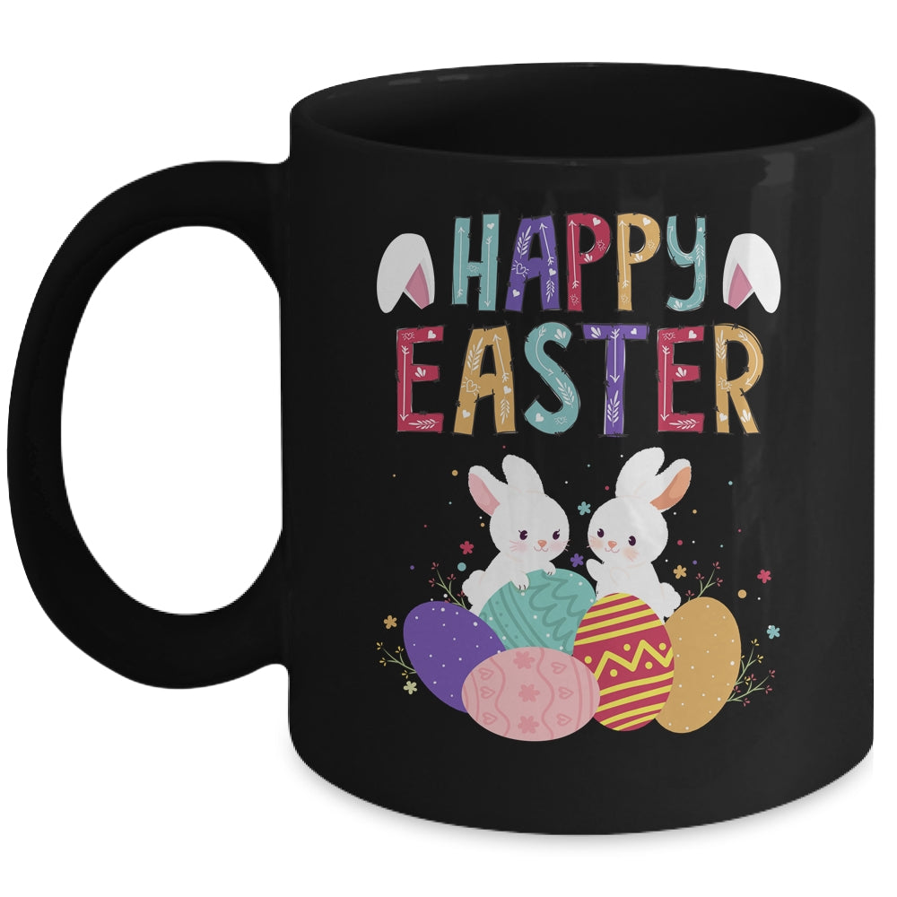 Happy Easter Day Cute Bunny With Eggs Easter Mug | teecentury