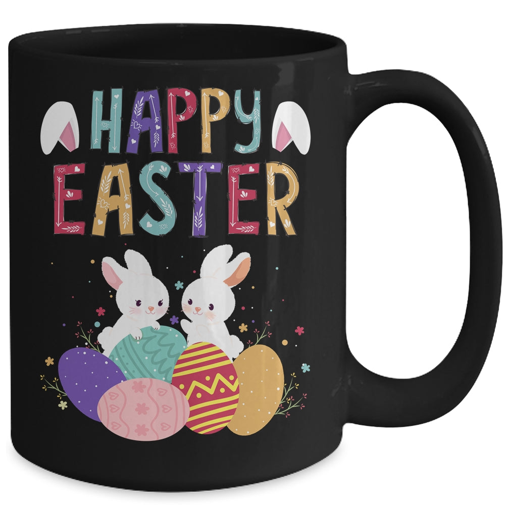Happy Easter Day Cute Bunny With Eggs Easter Mug | teecentury