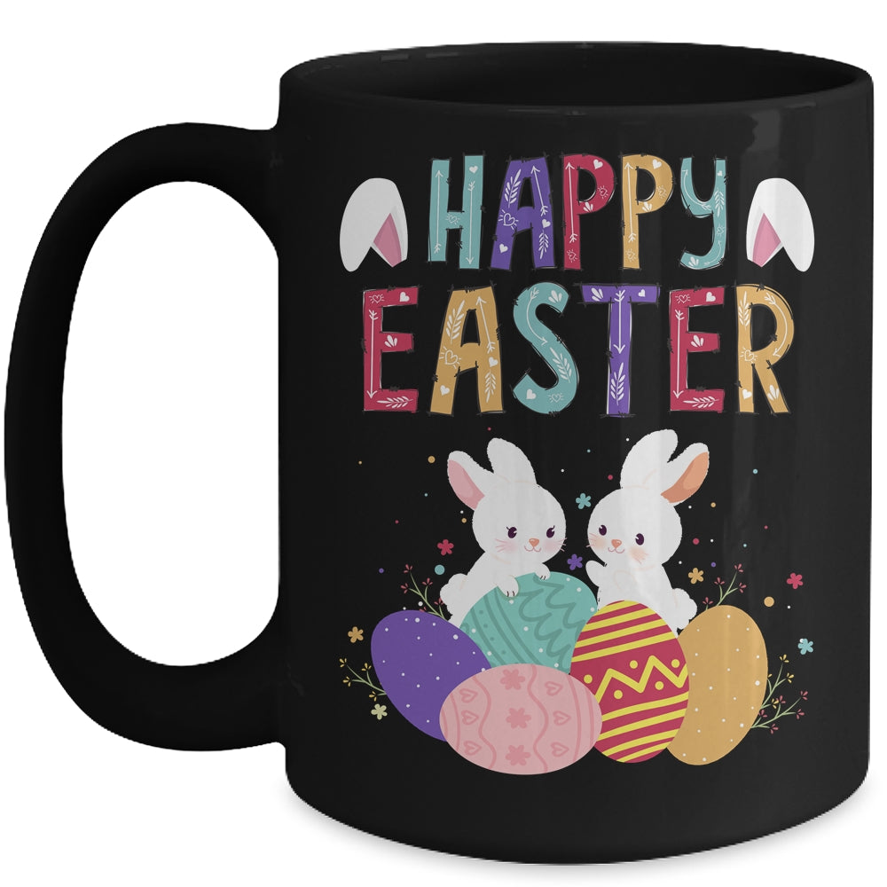 Happy Easter Day Cute Bunny With Eggs Easter Mug | teecentury