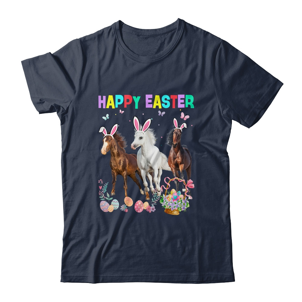 Happy Easter Horse Lover Three Horse Wearing Bunny Ear Shirt & Tank Top | teecentury