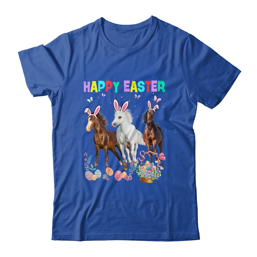 Happy Easter Horse Lover Three Horse Wearing Bunny Ear Shirt & Tank Top | teecentury