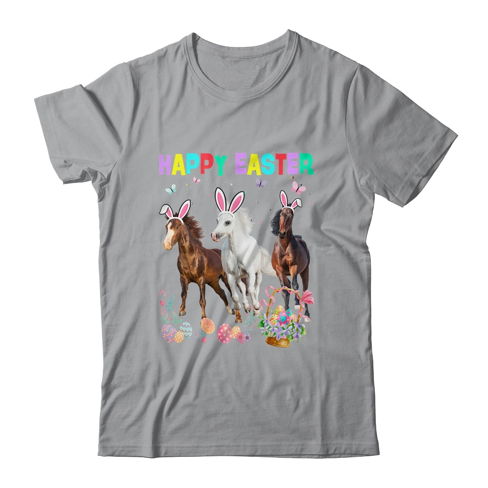 Happy Easter Horse Lover Three Horse Wearing Bunny Ear Shirt & Tank Top | teecentury