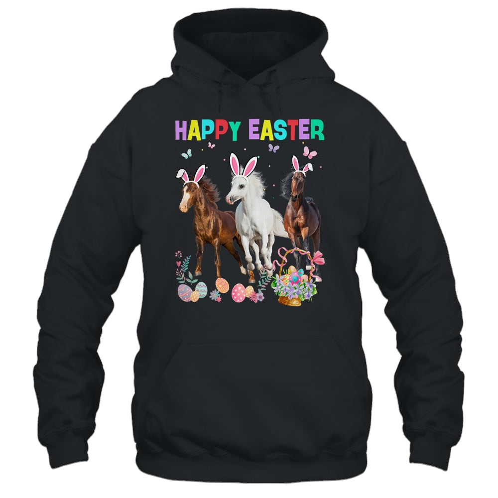 Happy Easter Horse Lover Three Horse Wearing Bunny Ear Shirt & Tank Top | teecentury