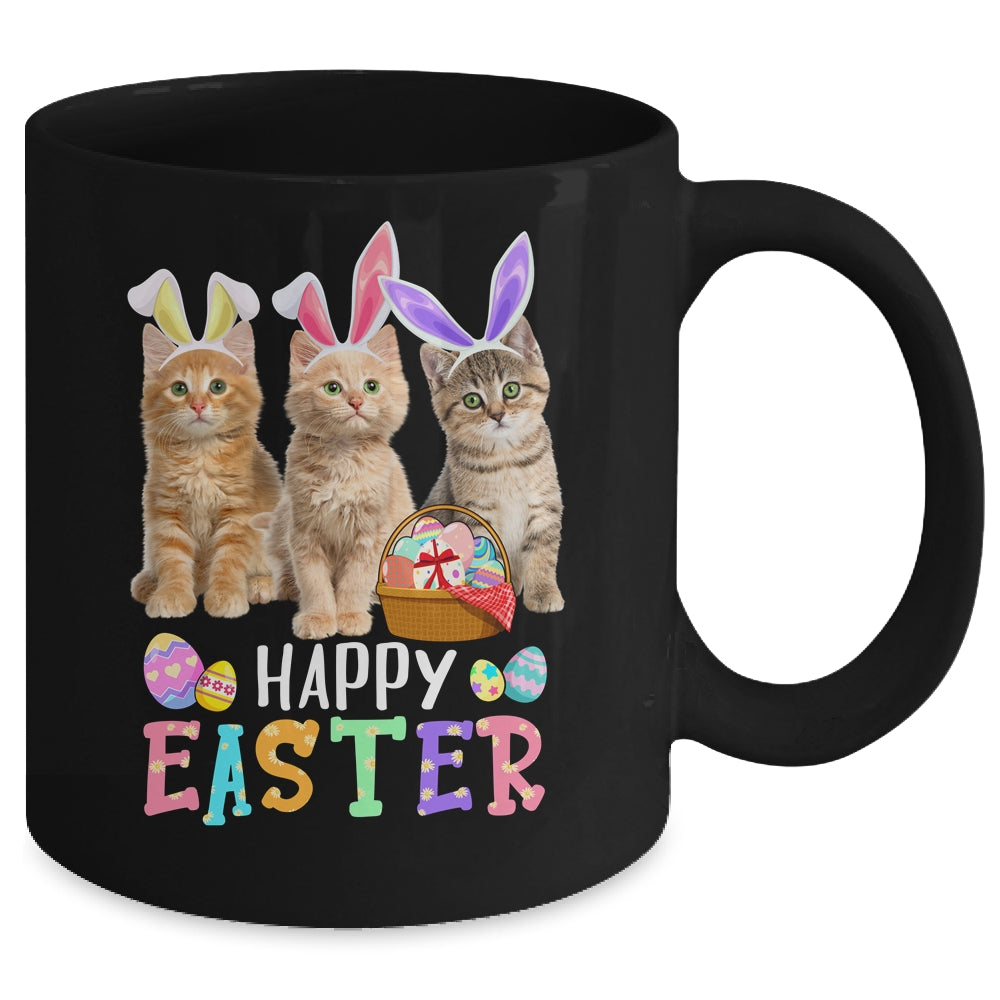 Happy Easter Three Cat Wearing Bunny Ear Kitty Kitten Lover Mug | teecentury