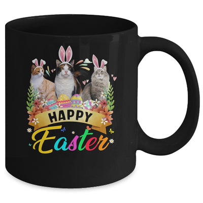 Happy Easter Three Cat Wearing Bunny Ears Basket Mug Coffee Mug | Teecentury.com